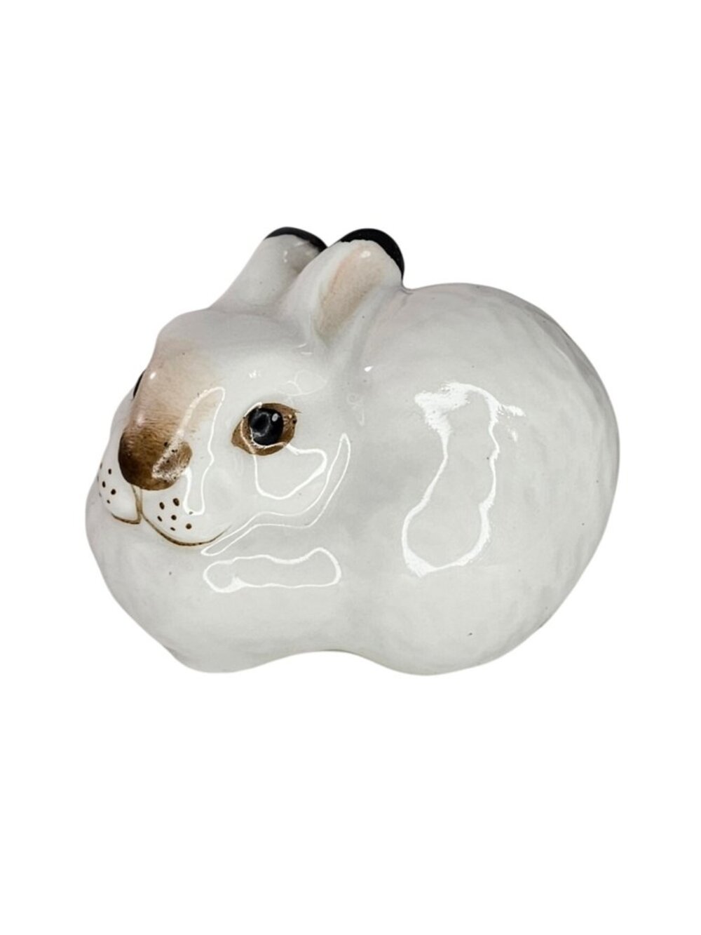 Lomonosov USSR White Snow Rabbit Bunny Figurine Collectible Porcelain 1.5" Tall